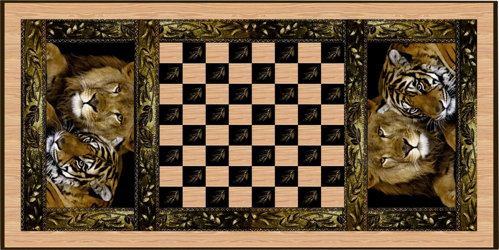 Нарды + Шашки Сирия Львы средние (Россия, дерево, 50 см), Partida 