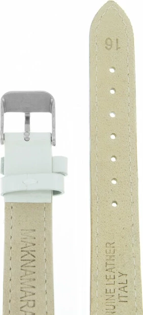 Ремешки maknamara 16 мм бел лак сер заст mp-16101 