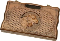 Нарды резные &quot;Тигр&quot; с ручкой 30, Haleyan