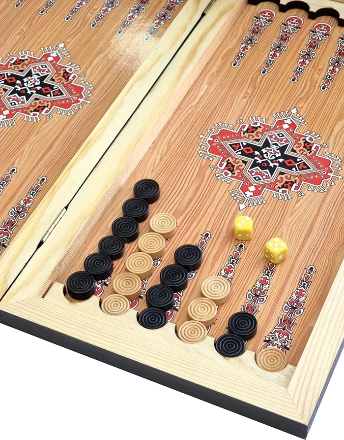 Нарды + Шашки Сирия Голубые средние (Россия, дерево, 50 см), Partida 