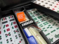 Маджонг в кожаном кейсе (синие фишки)