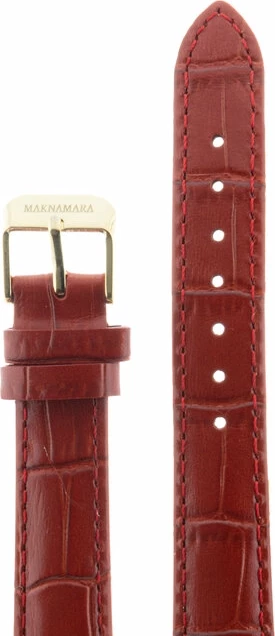 Ремешки maknamara 16 мм красн крокодил зол заст mp-16085 