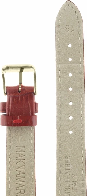 Ремешки maknamara 16 мм красн крокодил зол заст mp-16085 