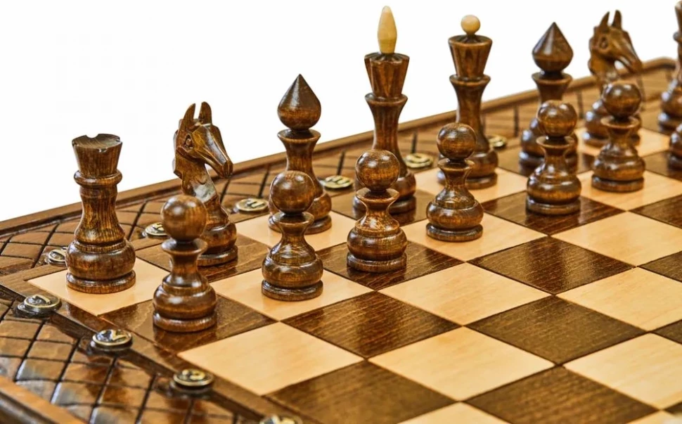 Шахматы + нарды резные "Эндшпиль 1" 60, Simonyan 