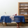 Подушка на стул круглая из стираного льна синего цвета из коллекции essential, 40х40x4 см 