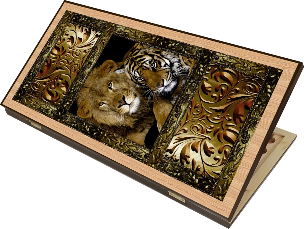 Нарды + Шашки Сирия Львы малые (Россия, дерево, 40 см), Partida 