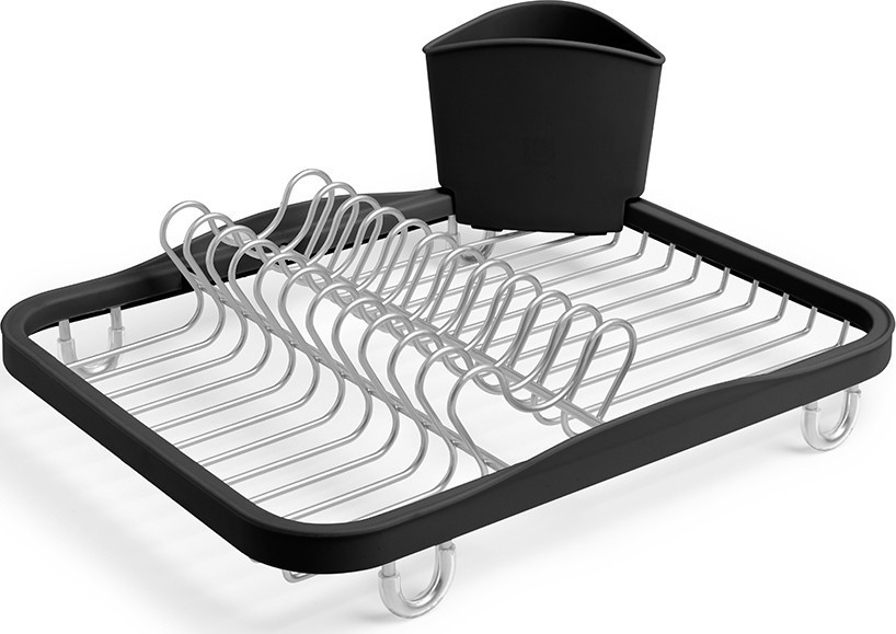 Сушилка для посуды sinkin, 28х14х35,5 см, черная, никель 