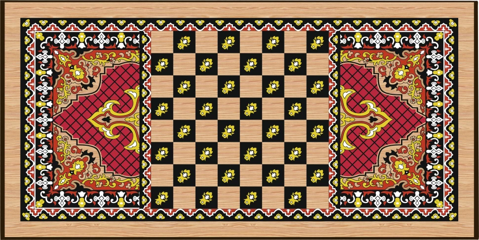 Нарды + Шашки Сирия Красные средние (Россия, дерево, 50 см), Partida 