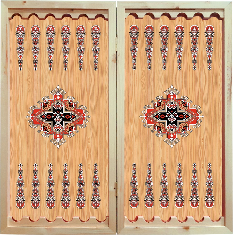 Нарды + Шашки Сирия Красные средние (Россия, дерево, 50 см), Partida 