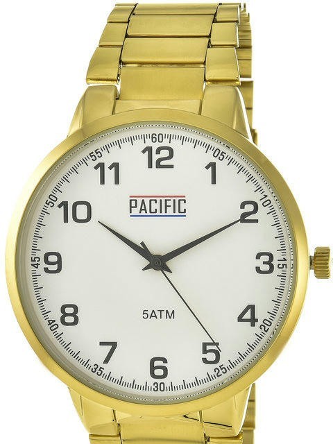 Pacific X0059 корп-золот циф-бел браслет 
