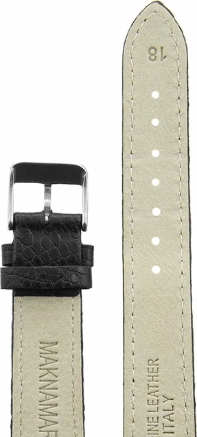 Ремешки maknamara 18 мм черн змея сер заст mp-18003 