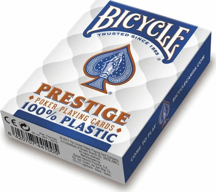 Карты "Bicycle Prestige Rider 100% Plastic Jumbo blue" 