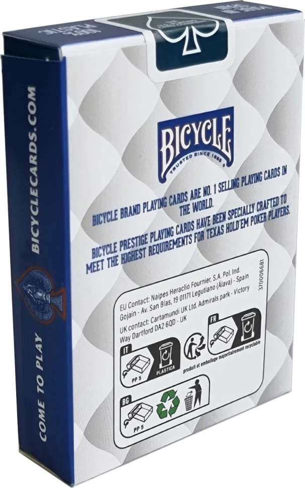 Карты "Bicycle Prestige Rider 100% Plastic Jumbo blue" 