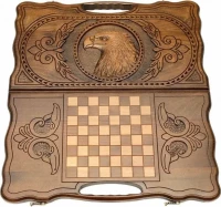 Нарды резные &quot;Орел&quot; с ручкой 50, Haleyan