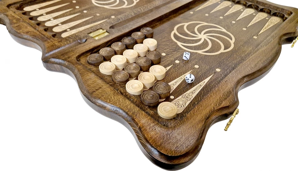 Нарды резные "Тёмный Узор 5" 50, Mirzoyan 