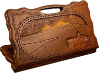 Нарды резные &quot;Арарат и Хор Вирап&quot; с ручкой 40, Haleyan