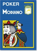 Карты Modiano Poker 4 Jumbo 100% plastic blue