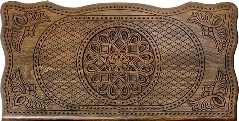 Нарды резные "Тёмный Узор 3" 50, Mirzoyan 