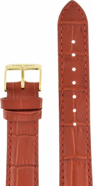 Ремешки maknamara 18 мм croco красн зол заст МР-18085 