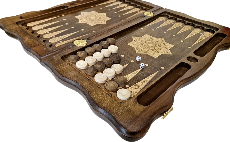 Нарды резные "Тёмный Узор 1" 60, Mirzoyan 