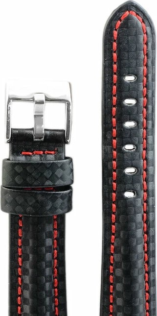 Ремешки "kmv" s-374 (1.6), 18 р-р, чер с крас стр. 