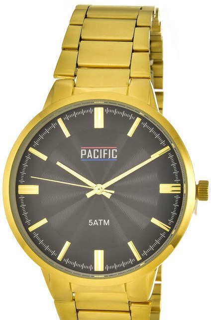 Pacific X0060 корп-золот циф-черн браслет 