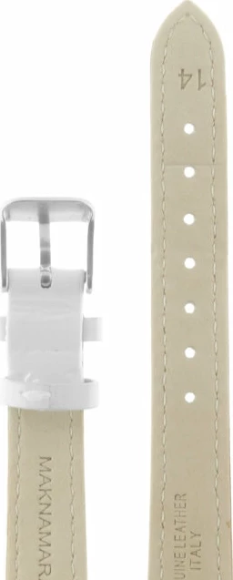 Ремешки maknamara 14 мм бел лак сер заст mp-14101 