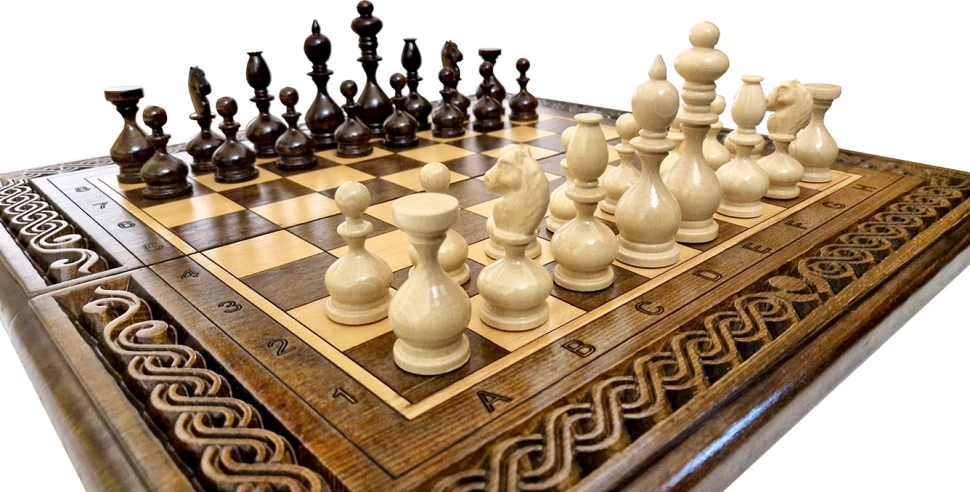 Шахматы + нарды резные "Лоза" 50, Ustyan 