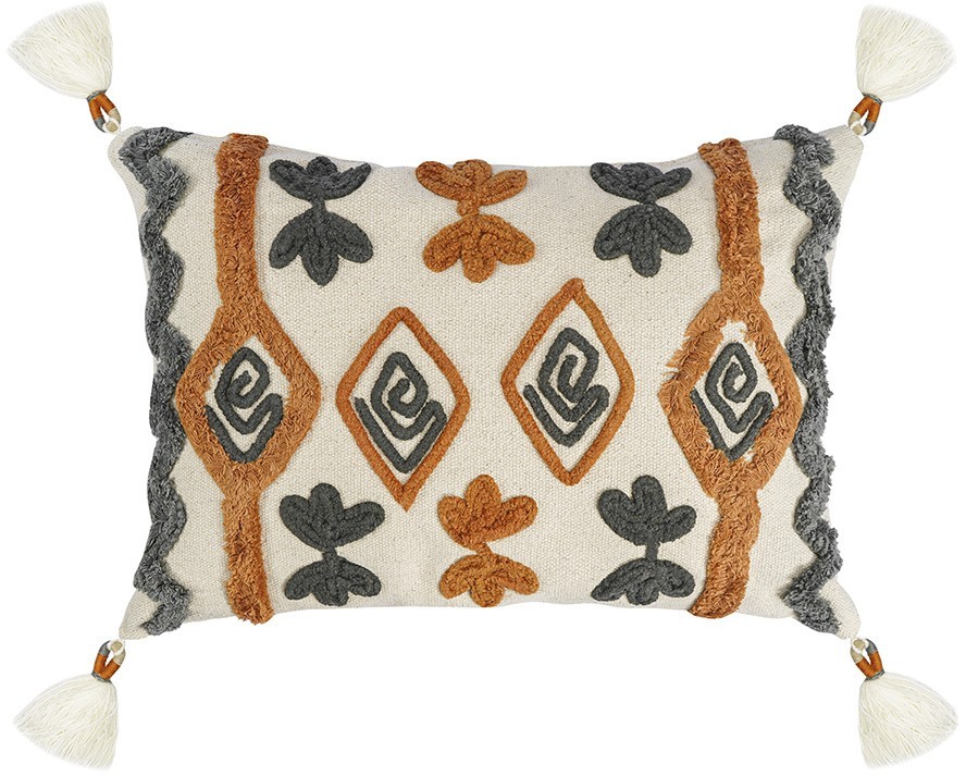 Подушка декоративная с бахромой и вышивкой abstract play из коллекции ethnic, 30х45 см 