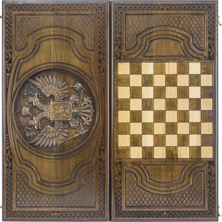 Нарды резные "Герб РФ 3" 60, Ustyan 