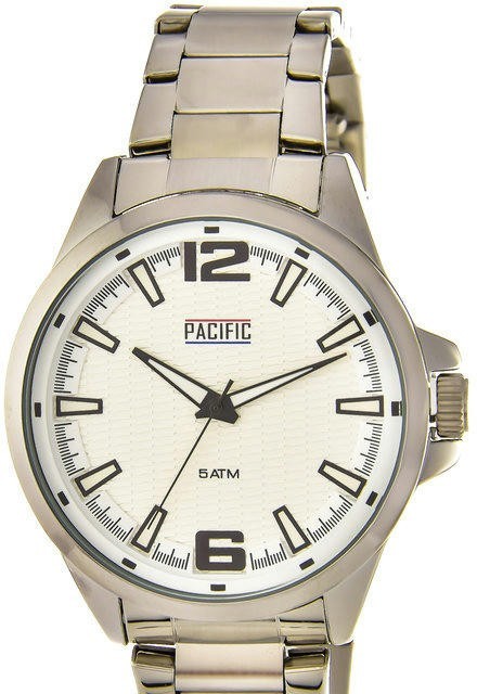 Pacific X0066 корп-хром циф-бел об.бел браслет 