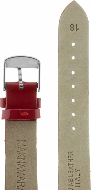 Ремешки maknamara 18 мм алый лак сереб заст МР-18080 