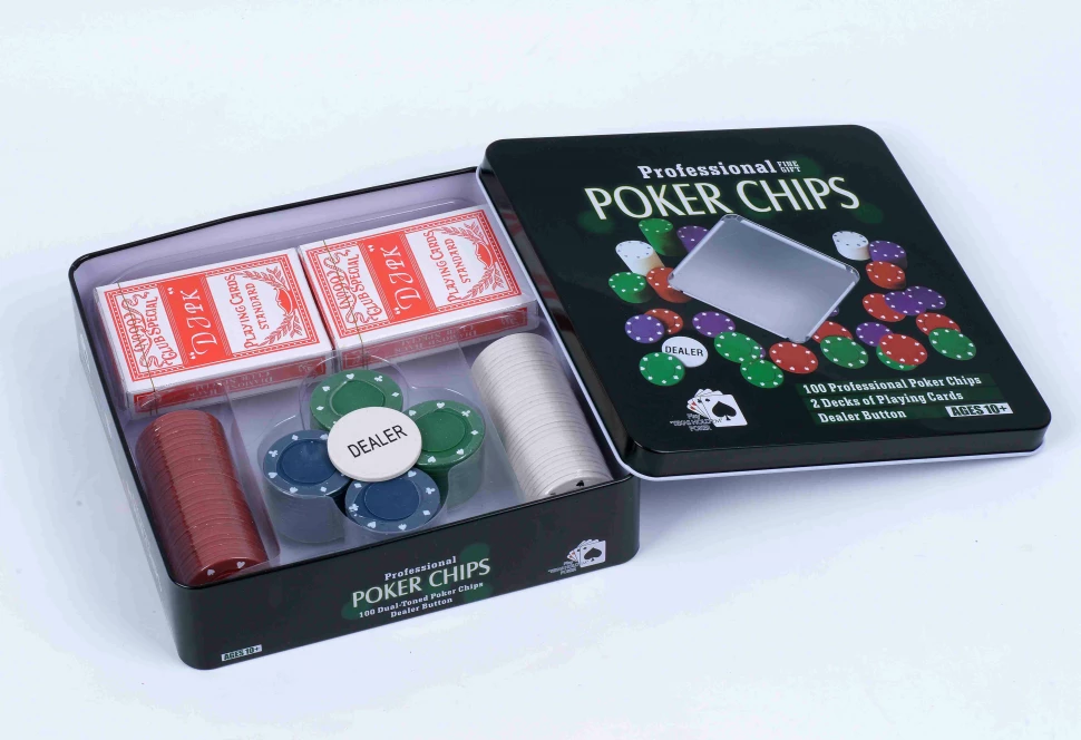 Набор для покера Holdem Light на 100 фишек с номиналом 