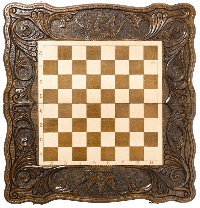 Шахматы + нарды резные "Корона" 60, Haleyan 