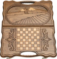 Нарды резные &quot;Арарат&quot; с ручкой 40, Haleyan