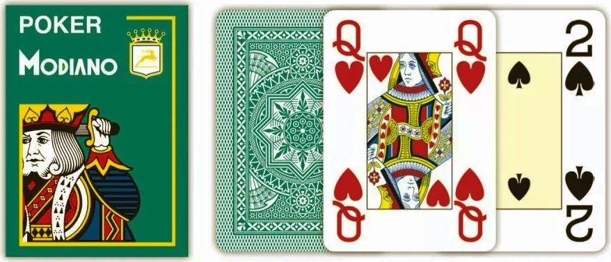 Карты Modiano Poker 4 Jumbo 100% plastic green 