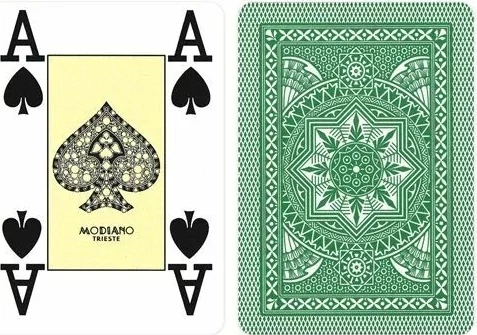 Карты Modiano Poker 4 Jumbo 100% plastic green 