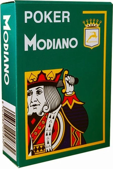 Карты Modiano Poker 4 Jumbo 100% plastic green 