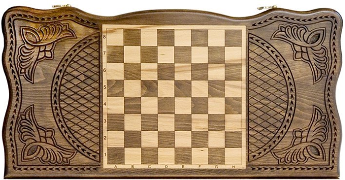 Нарды резные "Тёмный Узор 2" 50, Mirzoyan 