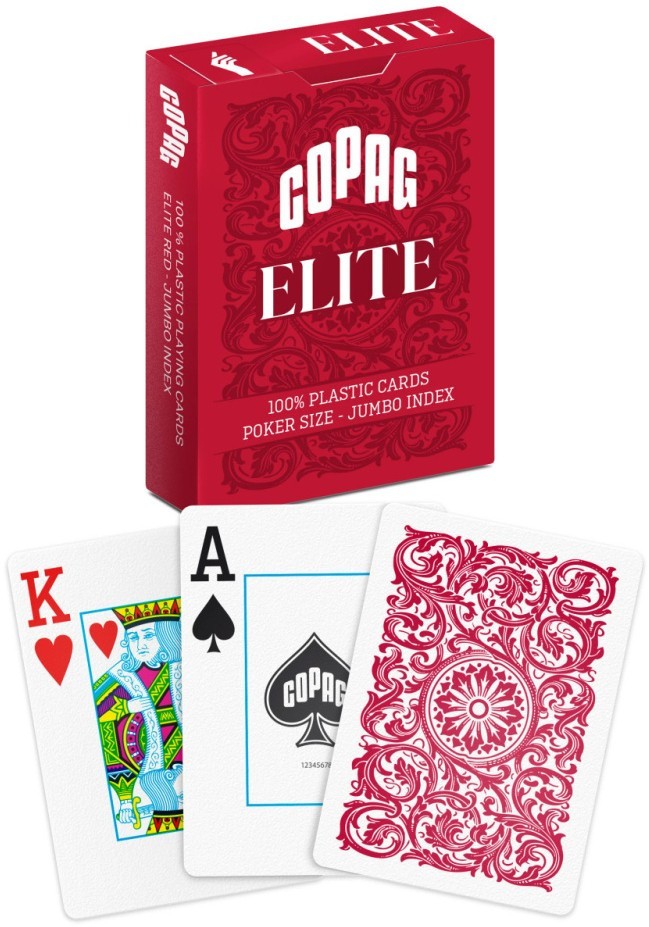 Карты "1546 Elite Plastic Poker Size Jumbo Index red Single deck" 