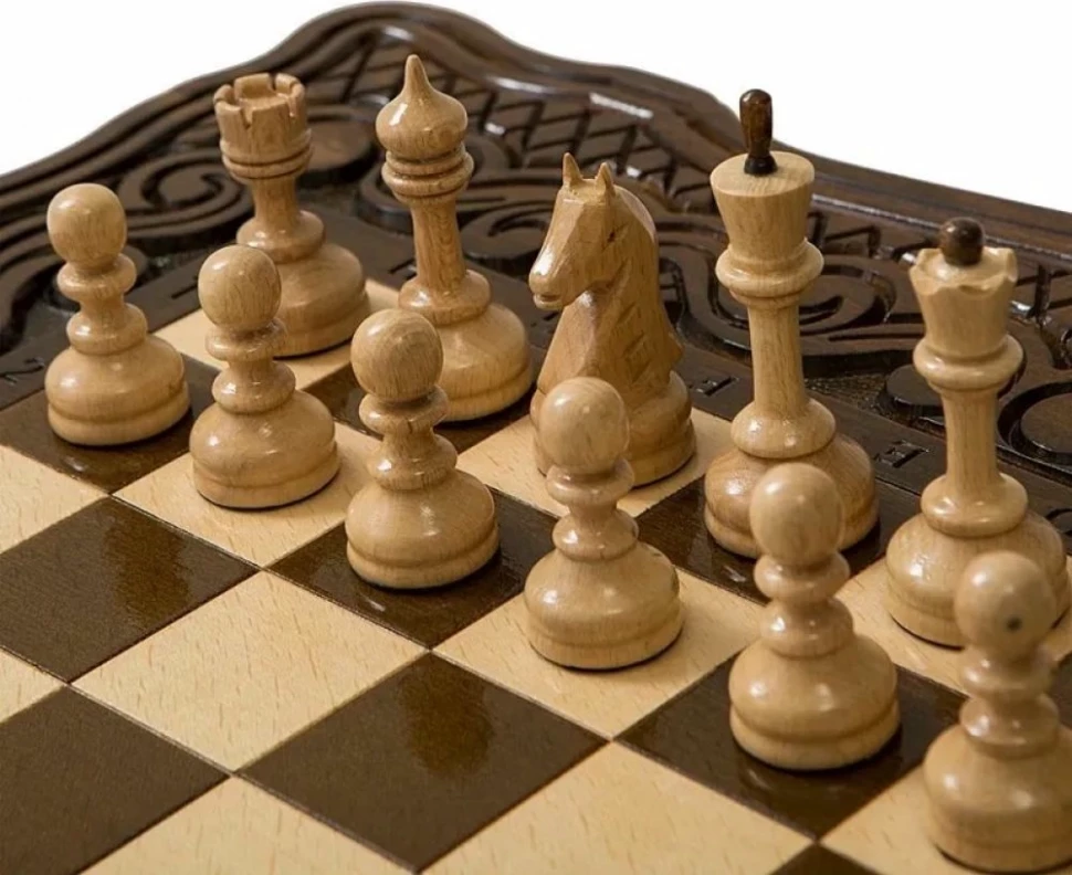 Шахматы + нарды резные "Бриз" 50, Haleyan 