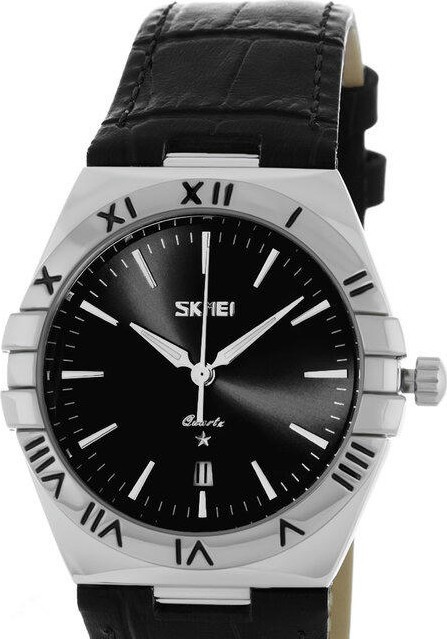Skmei 9257LSIBK-B silver/black-leather (man) 
