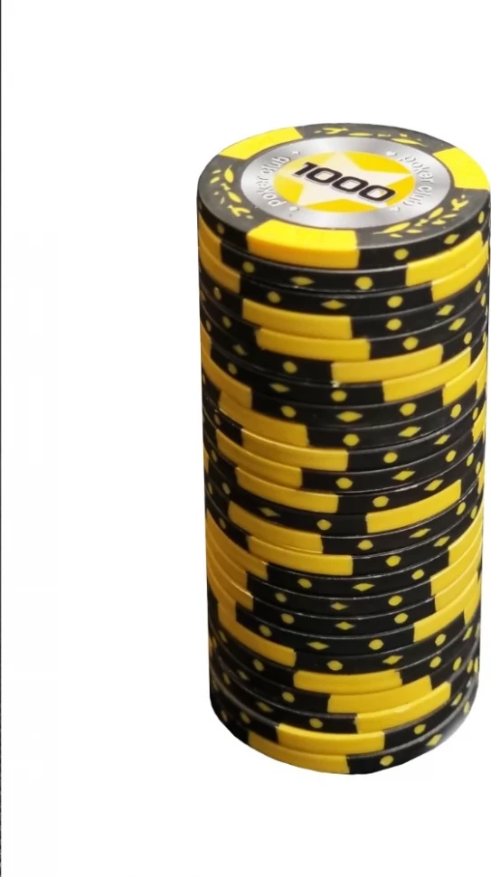 Фишки для игры в покер Black Stars номиналом 1000 (25шт) 
