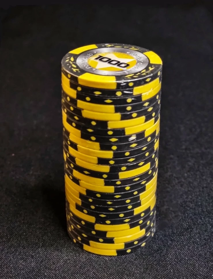 Фишки для игры в покер Black Stars номиналом 1000 (25шт) 
