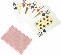 Карты &quot;Fournier no. 2800 jumbo index red&quot; 100% пластик