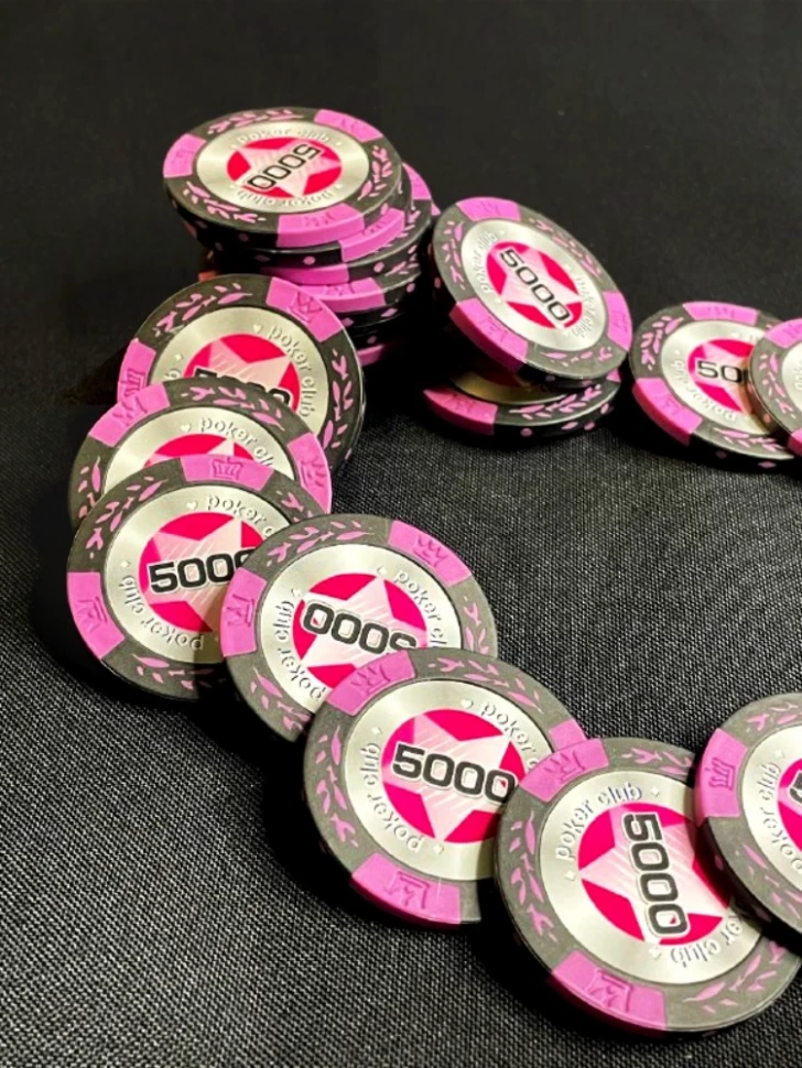 Фишки для игры в покер Black Stars номиналом 5000 (25шт) 