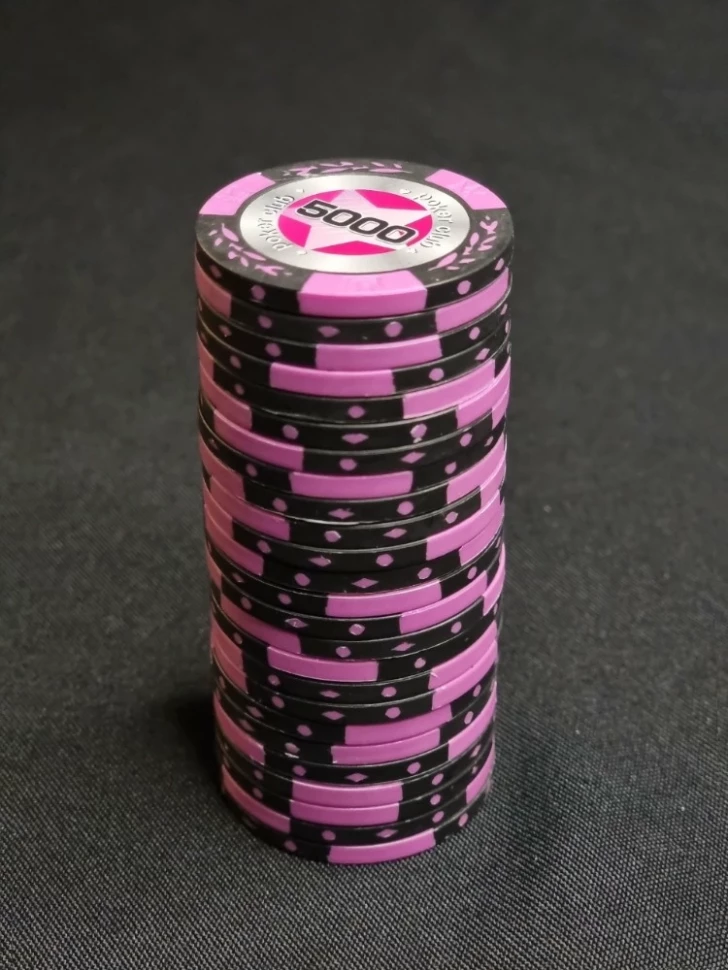 Фишки для игры в покер Black Stars номиналом 5000 (25шт) 