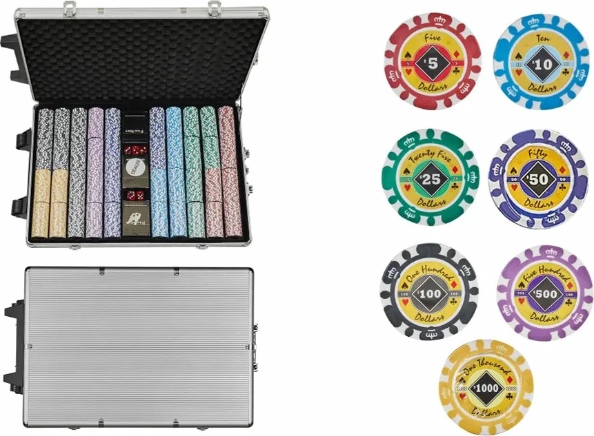 Набор для покера Crown на 1000 фишек 