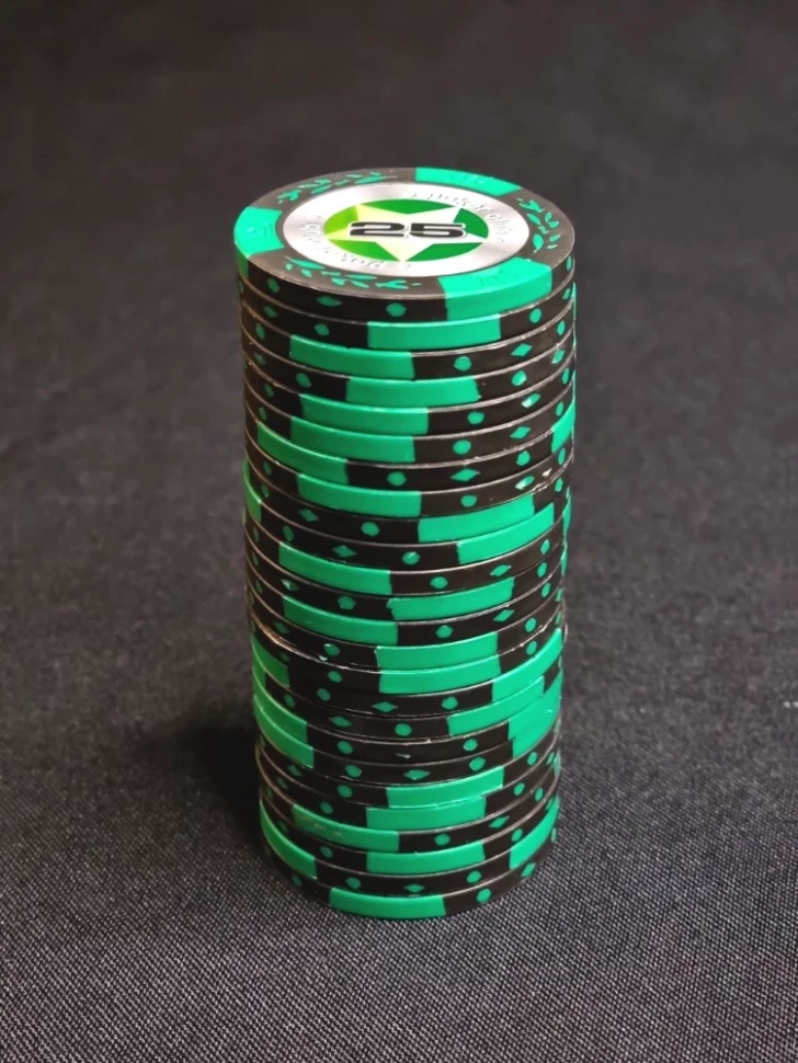 Фишки для игры в покер Black Stars номиналом 25 (25шт) 