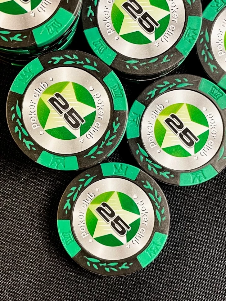 Фишки для игры в покер Black Stars номиналом 25 (25шт) 